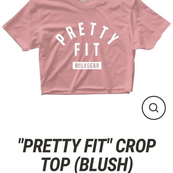 Bulk Gear Pretty Fit Blush Pink Crop Top - Picture 4 of 4